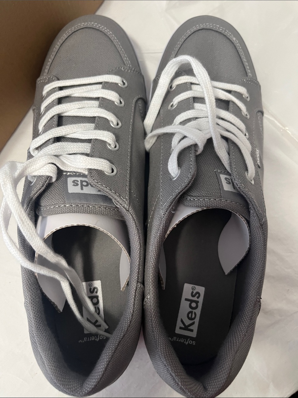 Keds Gray Canvas Low-Top Sneakers new in box - Picture 2 of 7
